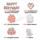 Rose Gold Happy Birthday Foil Balloon Kit with Confetti - Pack of 40 Pcs freeshipping - CherishX Partystore