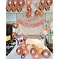 Rosegold Anniversary Decoration Items Combo - 40 Pcs - Happy Anniversary Foil, Heart & Star Shape Foil, Confetti & Chrome Balloons, Wedding Anniversary Decoration freeshipping - CherishX Partystore
