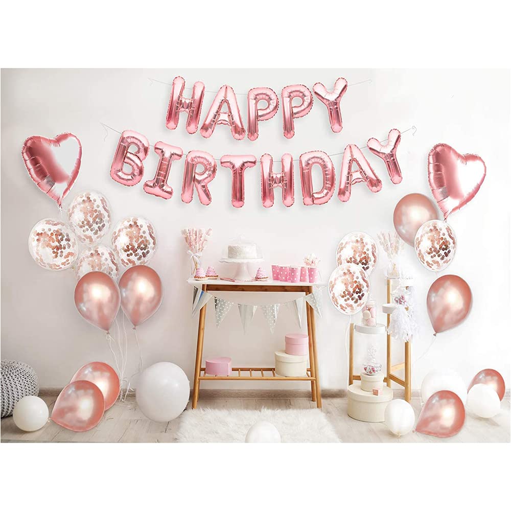 Rosegold Birthday Decoration Items -47 Pcs items -Perfect for theme party decoration freeshipping - CherishX Partystore