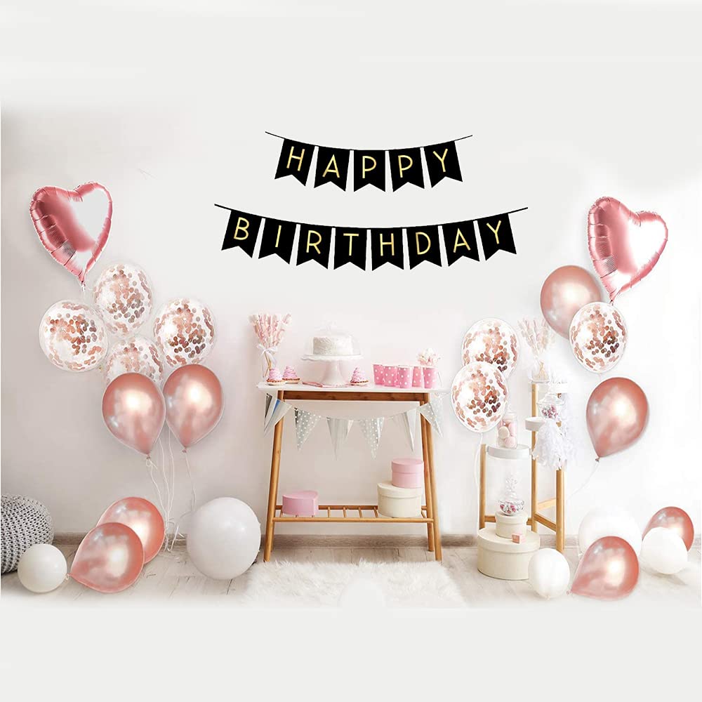 Rosegold Birthday Decoration Items -47 Pcs items - Personalized Birthday Party Supplies for men and women freeshipping - CherishX Partystore