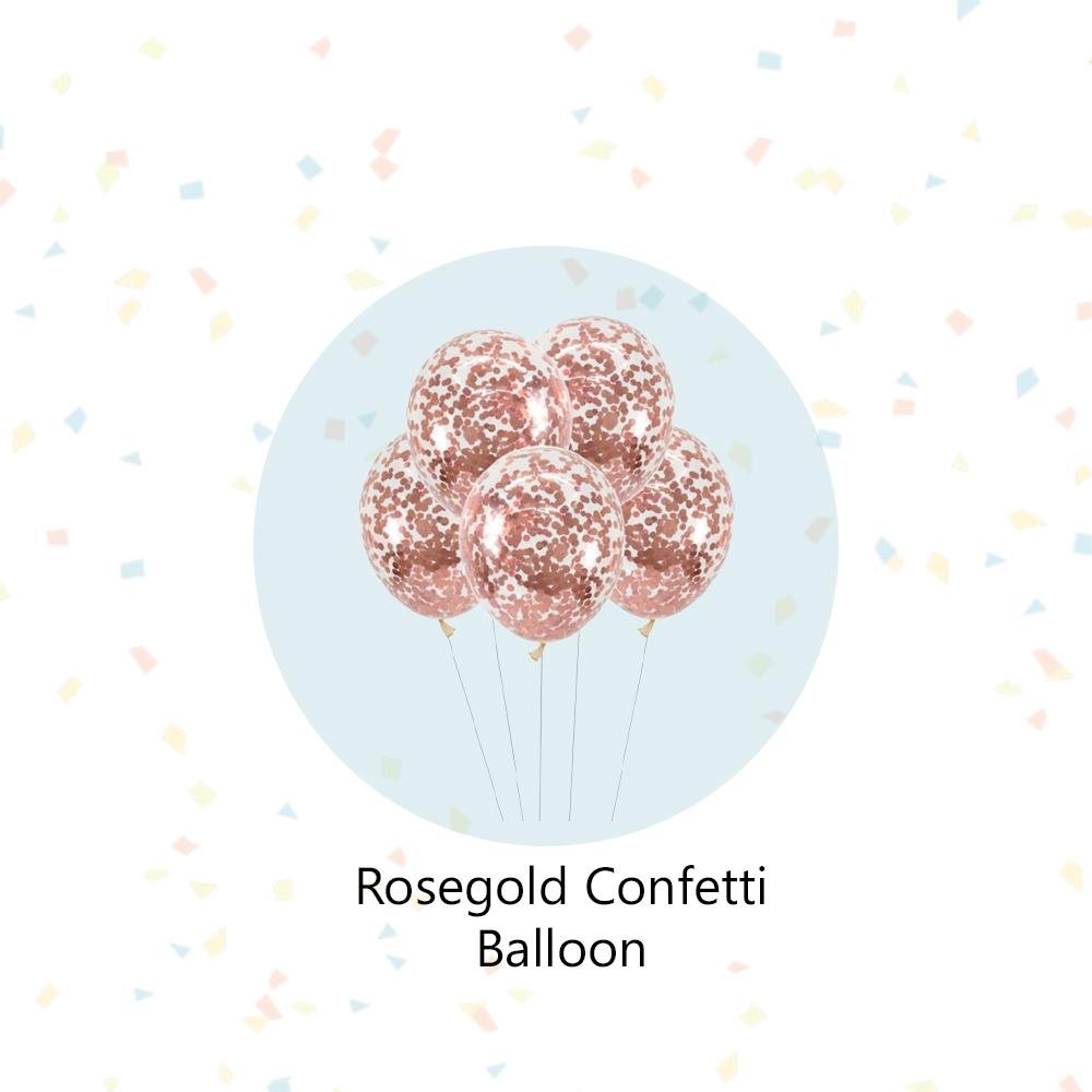 Rosegold Birthday Decoration Party Supplies Kit – Pack of 55 – Happy Birthday Foil, Heart Shape Foil, Confetti, Metallic & Latex Balloons - for Husband, Wife, Boy, Girl freeshipping - CherishX Partystore