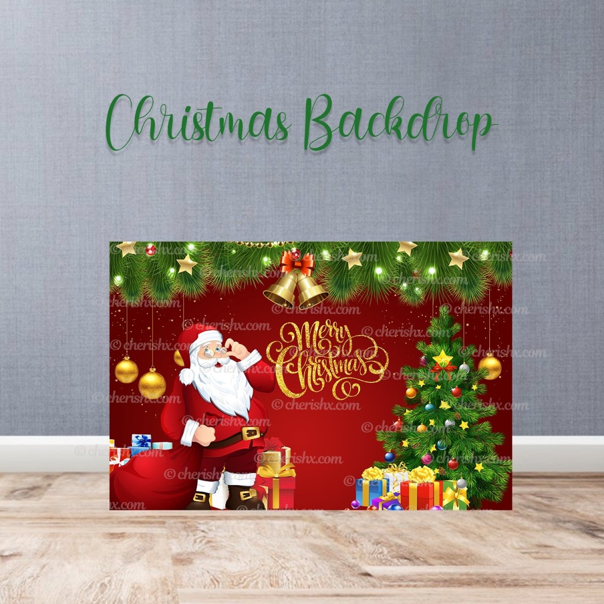 Santa Backdrop for Christmas Party - Flex banner freeshipping - CherishX Partystore