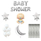 Silver Baby Shower Decoration Kit For Welcoming Baby - Pack Of 42 Pcs - DIY Kit freeshipping - CherishX Partystore