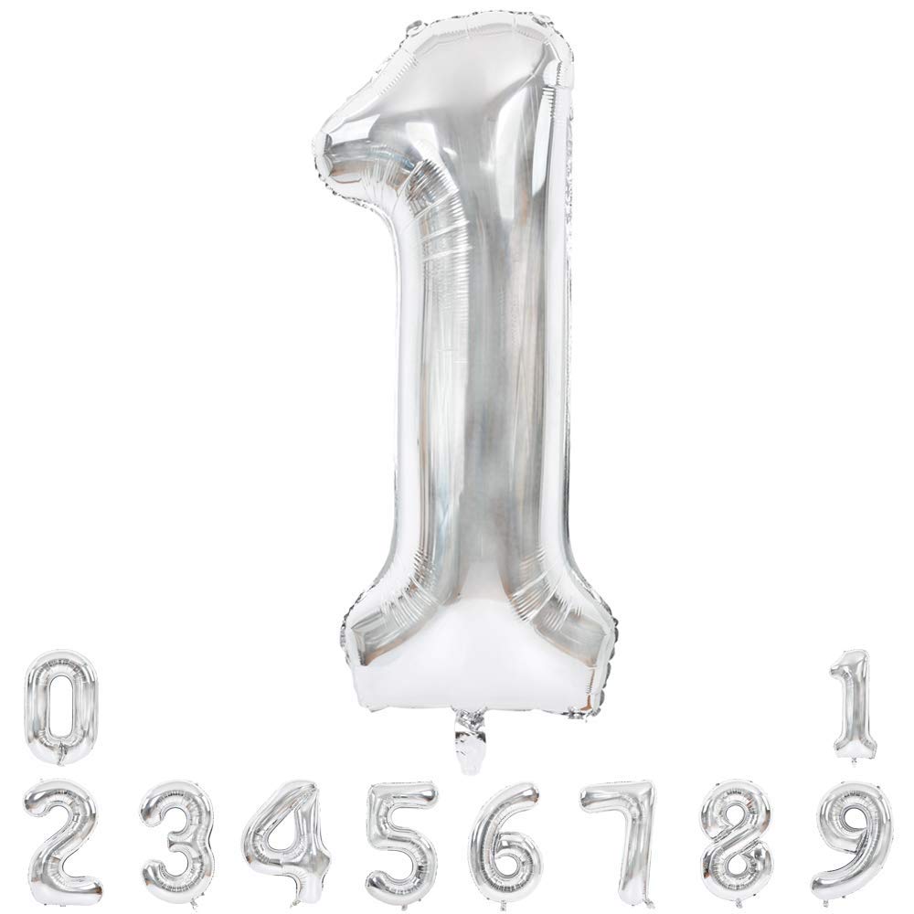 Silver Color Number Foil Balloon 16 inch Digit freeshipping - CherishX Partystore