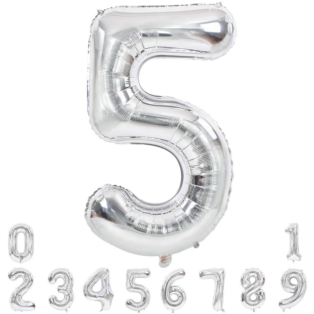 Silver Color Number Foil Balloon 16 inch Digit freeshipping - CherishX Partystore