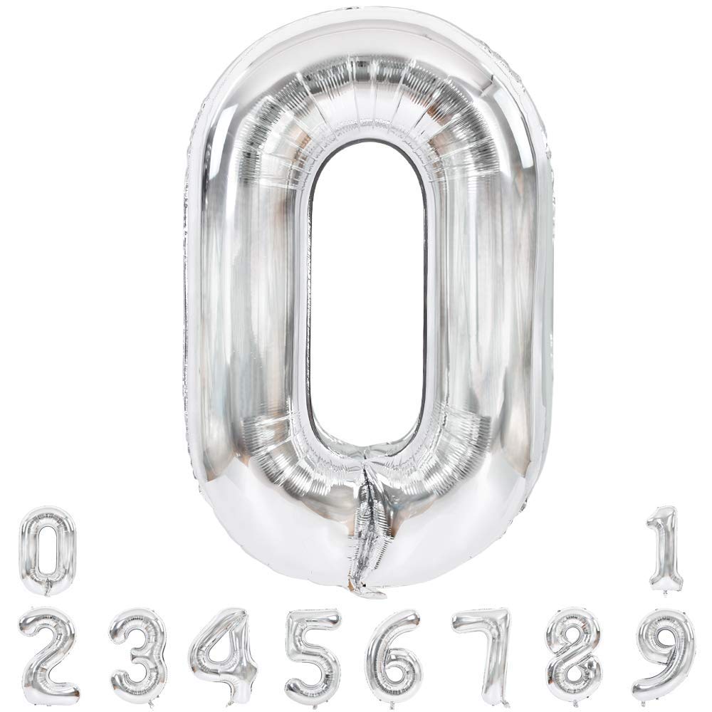 Silver Color Number Foil Balloon 16 inch Digit freeshipping - CherishX Partystore