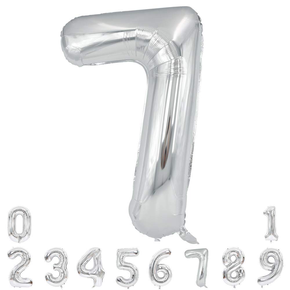 Silver Color Number Foil Balloon Large Quality Digit freeshipping - CherishX Partystore