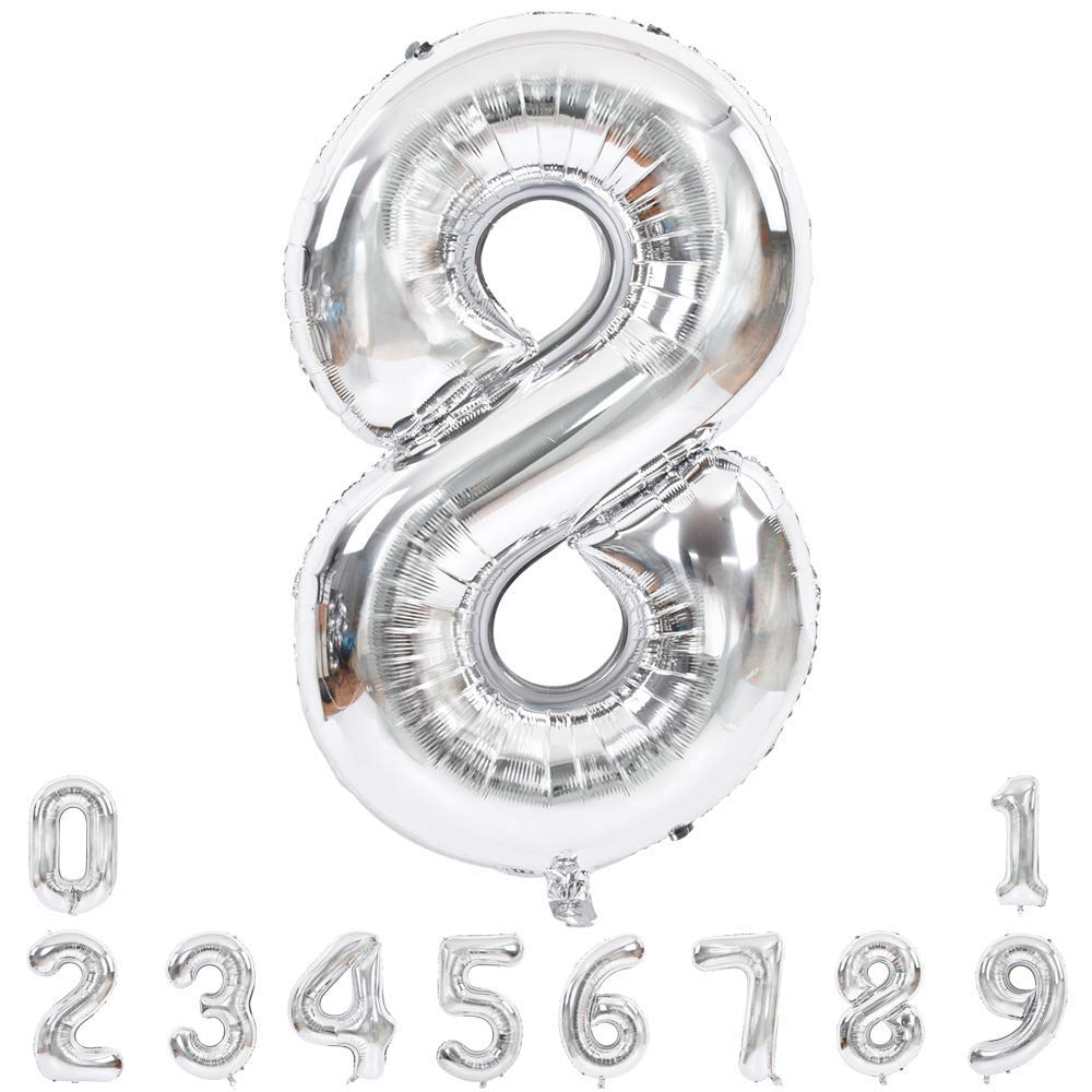 Silver Color Number Foil Balloon Large Quality Digit freeshipping - CherishX Partystore