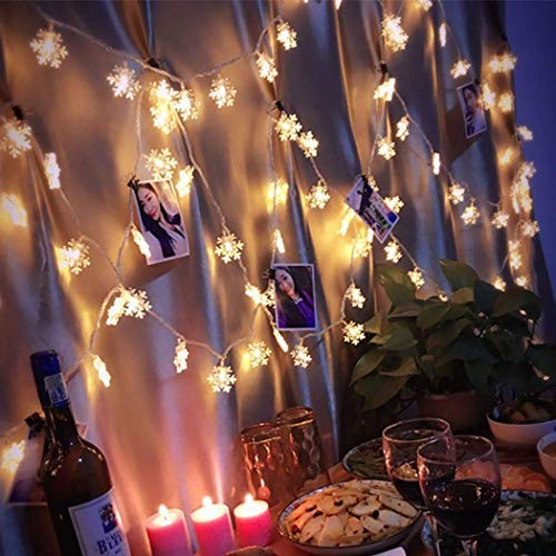 Snowflake Light 16 LED with 3 m Length (White) Decorative Snowflake String LED Lights for Diwali Christmas Wedding Lights, Lights for Window, Festive Lights freeshipping - CherishX Partystore