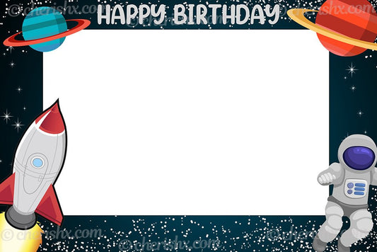 Space Theme Personalized Kids Happy Birthday Photobooth Frame freeshipping - CherishX Partystore