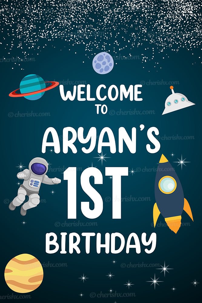 Space Theme Personalized Welcome Board for Kids Birthday - Welcome Door freeshipping - CherishX Partystore