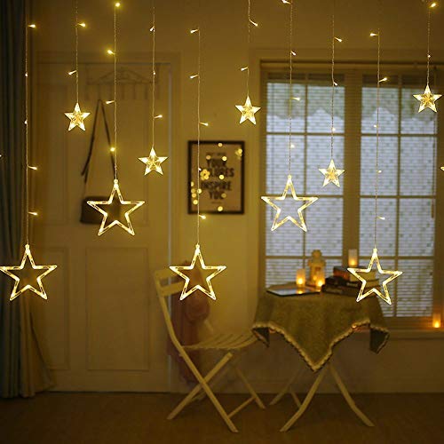 Star Led Curtain Premium Decoration, 12 Stars, 138 Led Lights Warm White freeshipping - CherishX Partystore