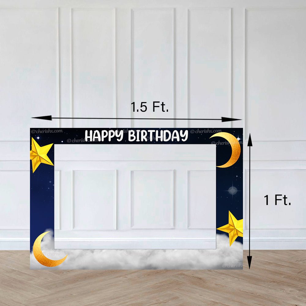 Star & Moon Theme Personalized Kids Happy Birthday Photobooth Frame freeshipping - CherishX Partystore