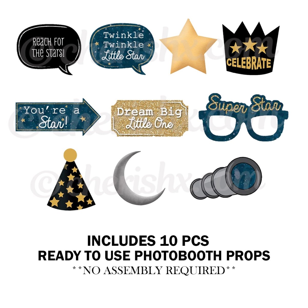 Star & Moon Theme Photo Booth Party Props freeshipping - CherishX Partystore