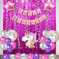 Unicorn Theme Birthday Party Decorations - Pack of 39 Pcs - Banner, Foil Curtain, Fary Light, Unicorn Bunch & Metallic Balloons for Birthday Wall Decoration freeshipping - CherishX Partystore