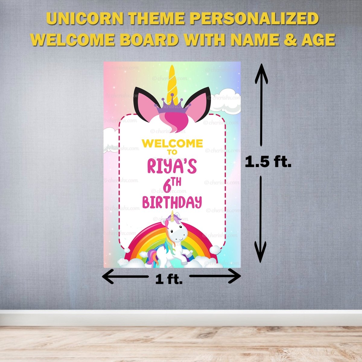 Unicorn Theme Personalized Welcome Board for Kids Birthday - Welcome Door freeshipping - CherishX Partystore
