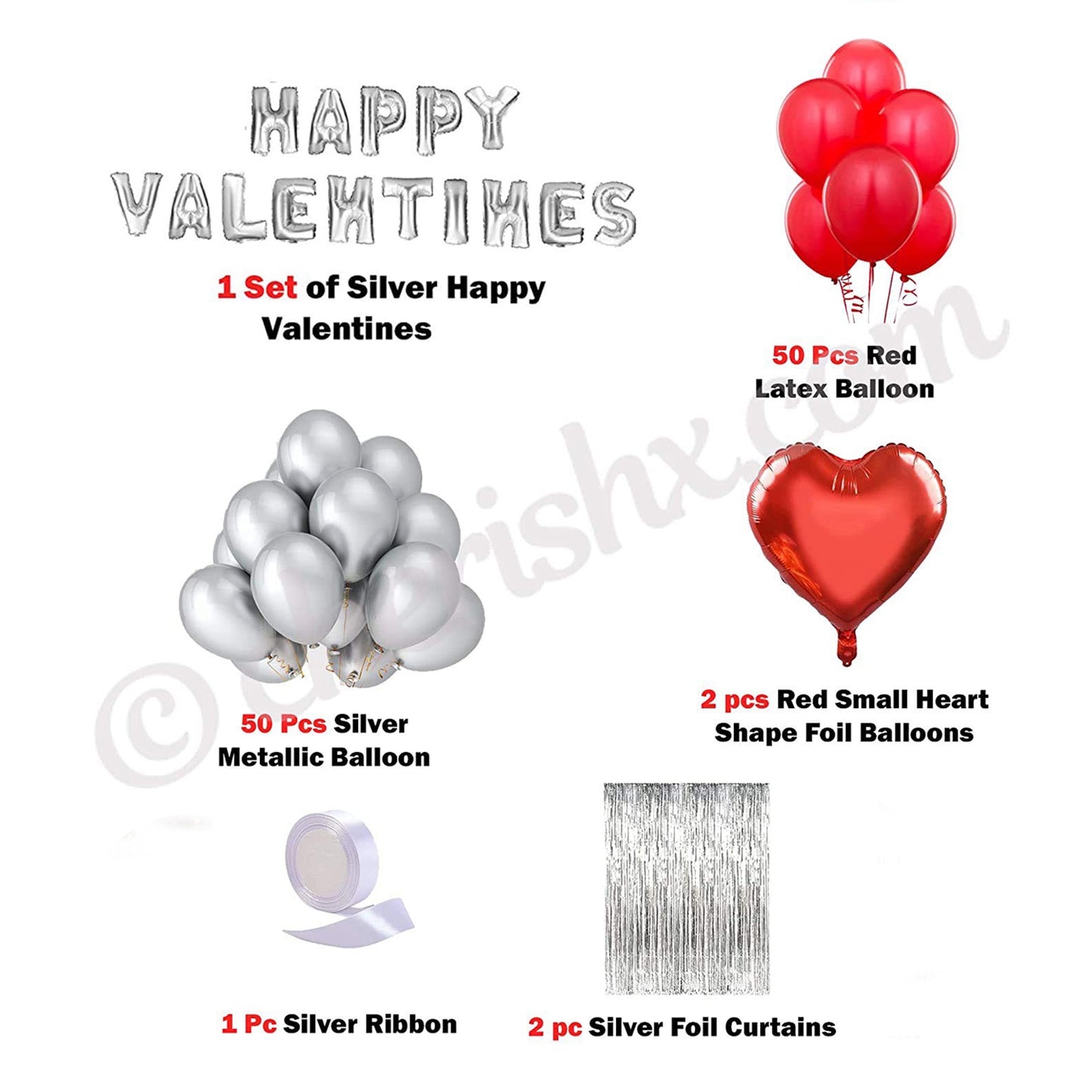 Silver Valentine Decoration Items for Room freeshipping - CherishX Partystore