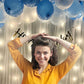 White & Blue Happy Birthday Deoctation - 24 Pcs items - Bunting, fairy light, Backdrop Net, Balloons - Birthday Decorations - CherishX Partystore